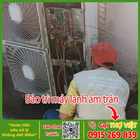 Bảo trì máy lạnh âm trần - Dịch vụ bảo trì Thợ Việt