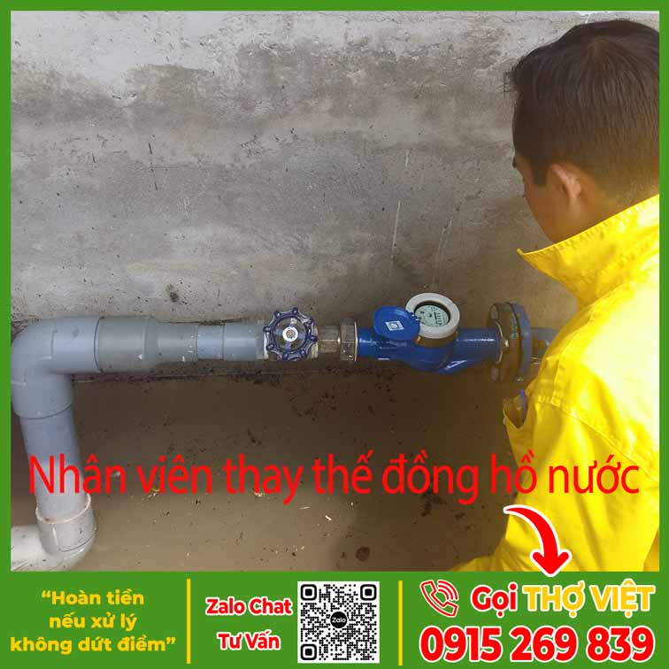 Lắp đặt đồng hồ nước công nghiệp- Dịch vụ sửa điện nước Thợ Việt