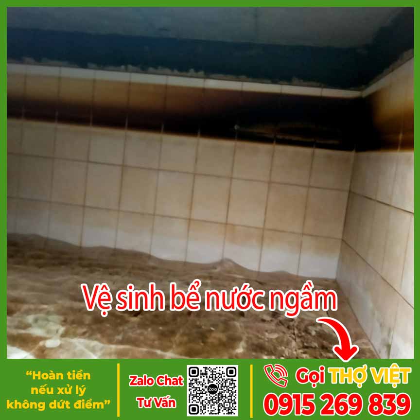 Vụ vệ sinh bể nước ngầm - Dịch vụ vệ sinh bể nước Thợ Việt