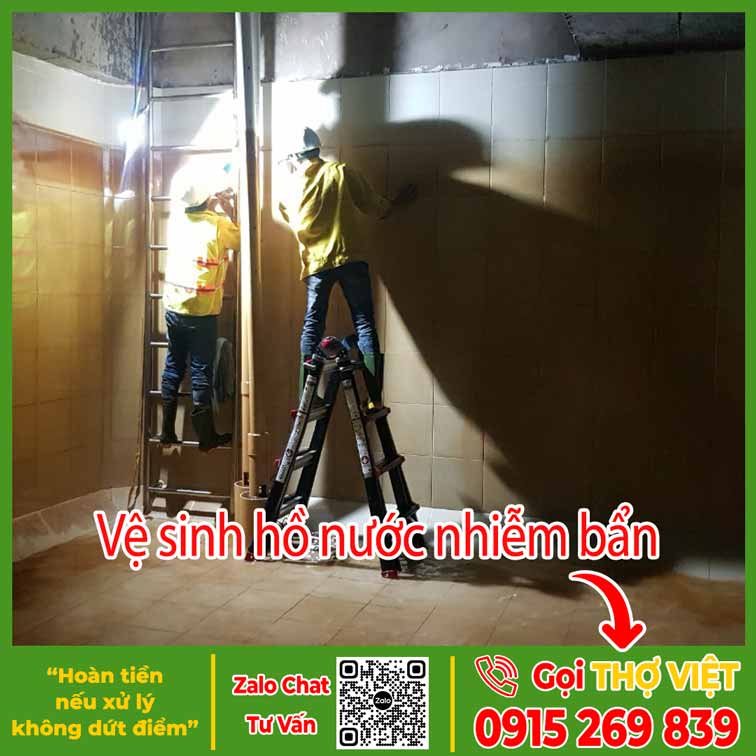 Vệ sinh hồ nước ngầm - Dịch vụ vệ sinh bể nước Thợ Việt