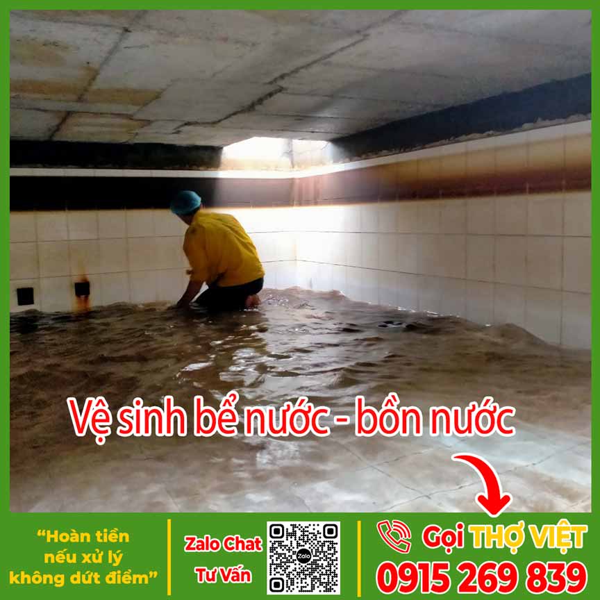 Vệ sinh bể nước - Dịch vụ vệ sinh bể nước Thợ Việt